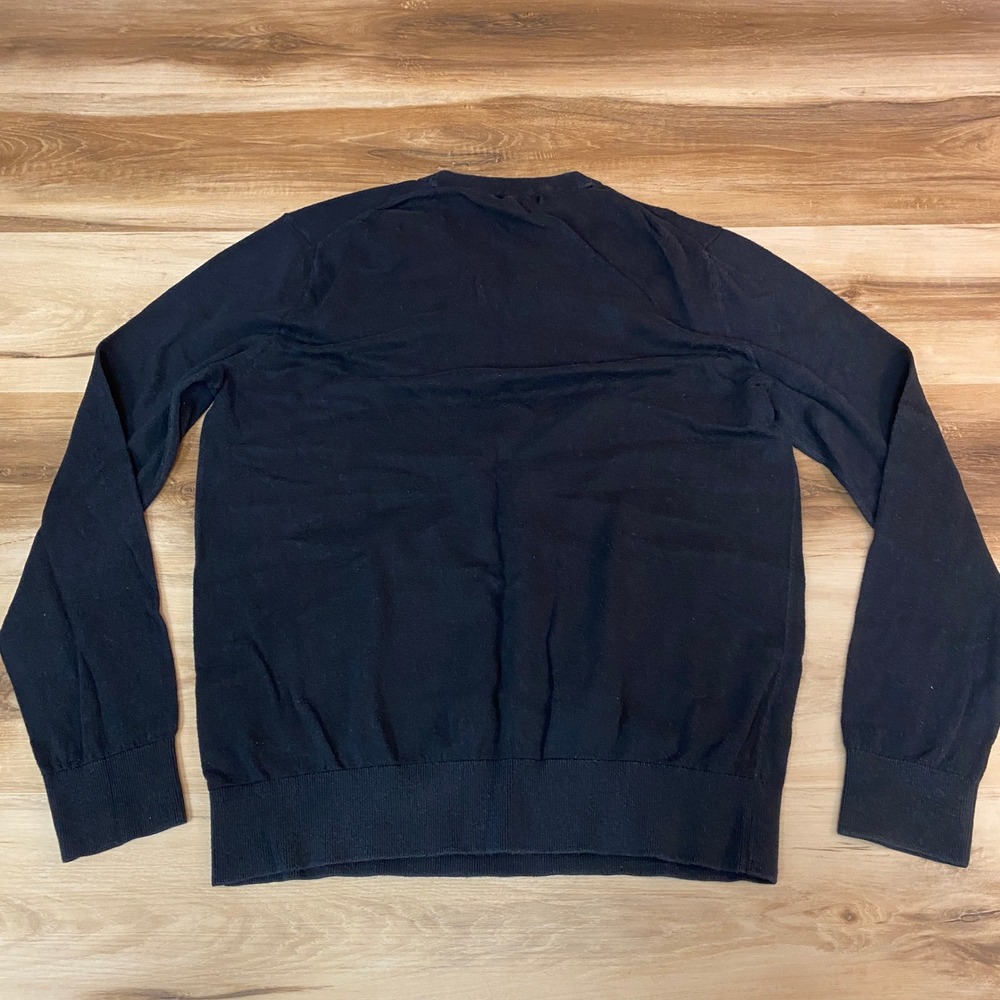 Banana Republic V-Neck Sweater Mens Large Soft Knit Pullover Classic Black - Picture 8 of 8